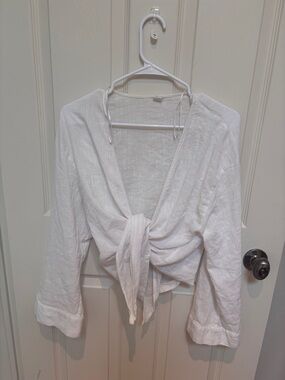 Primark White Tie-Front Top